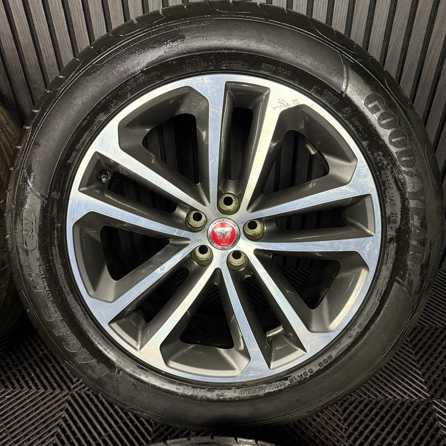 19'' GENUINE JAGUAR F PACE GREY DC 5 DOUBLE SPOKE ALLOY WHEELS TYRES 5X108