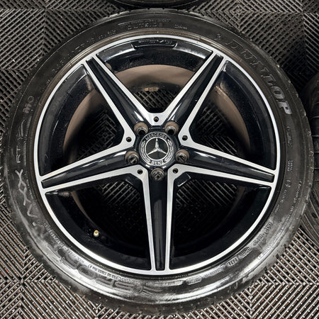 18'' Mercedes AMG C Class C43 W205 Black DC 5 Spoke Wheels Tyres Alloys Genuine
