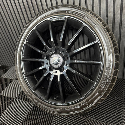 1X 18'' GENUINE AMG MERCEDES A CLASS CLA W176 BLACK ALLOY WHEEL TYRE A1764010200
