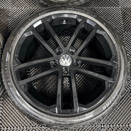 18" VW Golf Nogaro Black GTD GTI GT Mk7 Alloy Wheel Tyres 5G0601025AQ Genuine