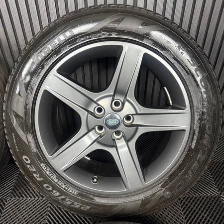 20'' GENUINE LAND ROVER DEFENDER 5 SPOKE 5094 GREY ALLOY WHEELS TYRES ALLOYS