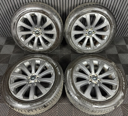 20'' GENUINE RANGE ROVER VELAR MULTISPOKE MATT GREY LAND ALLOY WHEELS TYRES