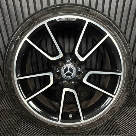 1X 19" GENUINE AMG MERCEDES C CLASS BLACK ALLOY WHEEL W205 FRONT A2054012200