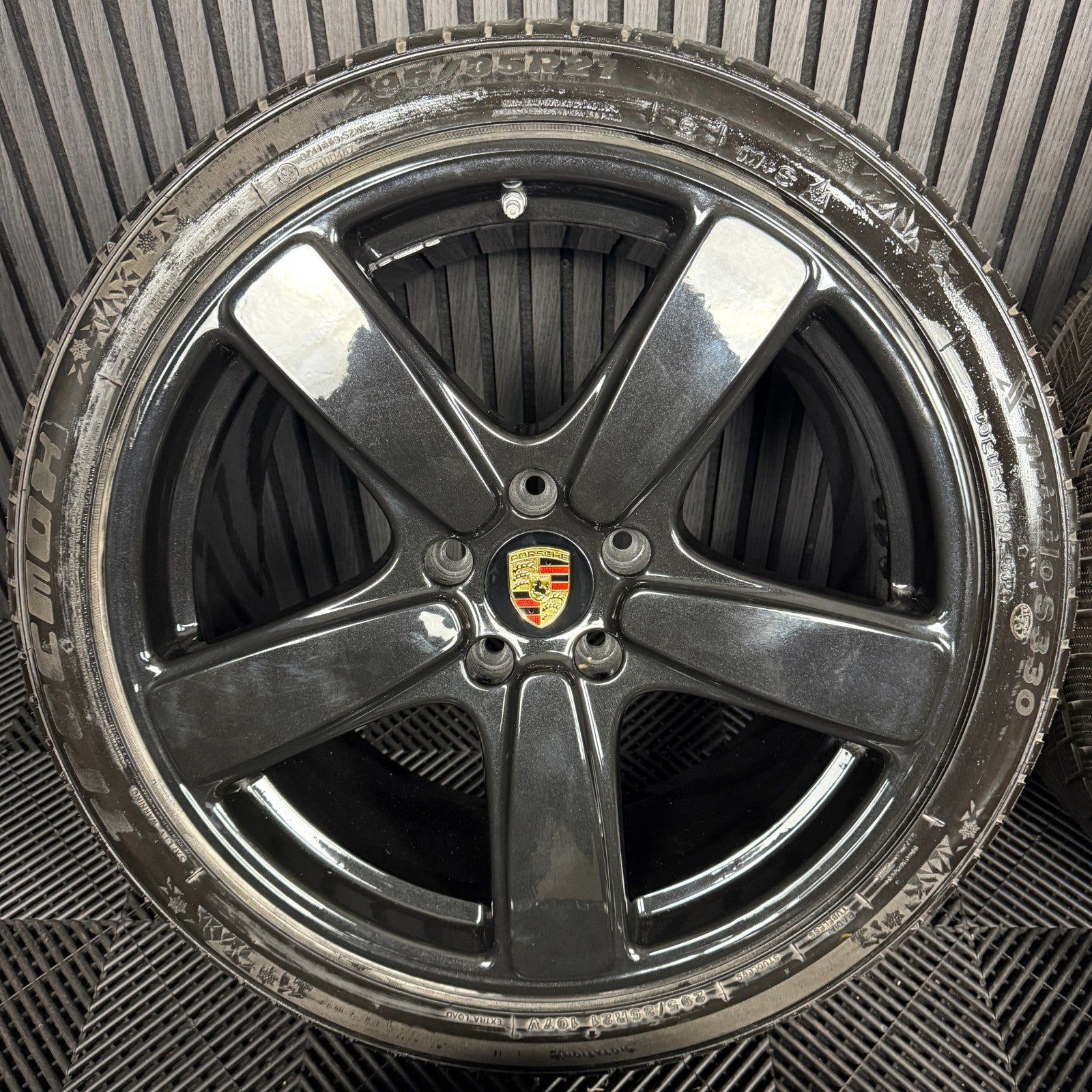 21'' GENUINE PORSCHE CAYENNE 92A BLACK ALLOY WHEELS ALLOYS TYRES 7P5601025BD