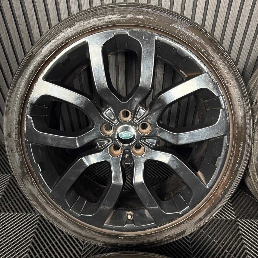 22" GENUINE RANGE ROVER SPORT LAND DISCOVERY BLACK WHEELS TYRES ALLOYS 5004