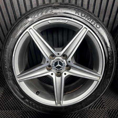 18'' Mercedes AMG C Class W205 Grey DC 5 Spoke Alloy Wheels Tyres Alloys Genuine