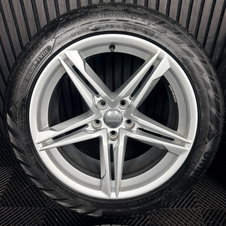 18" Audi A7 Star Spoke Silver Alloy Wheels Tyres 8W0601025DE 5x112 Genuine