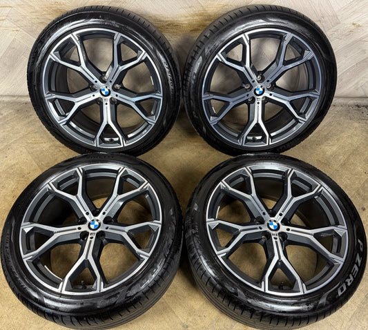 21'' GENUINE BMW X5 X6 G05 G06 741M M SPORT ALLOYS WHEELS ALLOYS TYRES