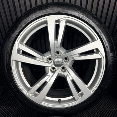 20’’ Audi A7 Line Silver 5 Double Spoke A8 Alloy Wheels Tyres 4K8601025G Genuine