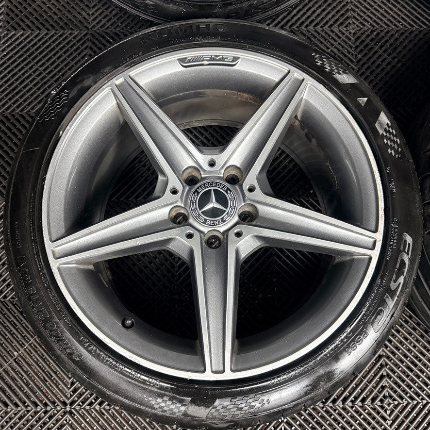 18'' Mercedes AMG C Class W205 Grey DC 5 Spoke Alloy Wheels Tyres Alloys Genuine