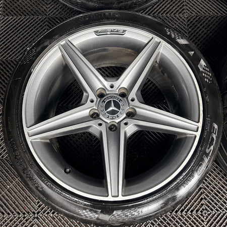18'' Mercedes AMG C Class W205 Grey DC 5 Spoke Alloy Wheels Tyres Alloys Genuine