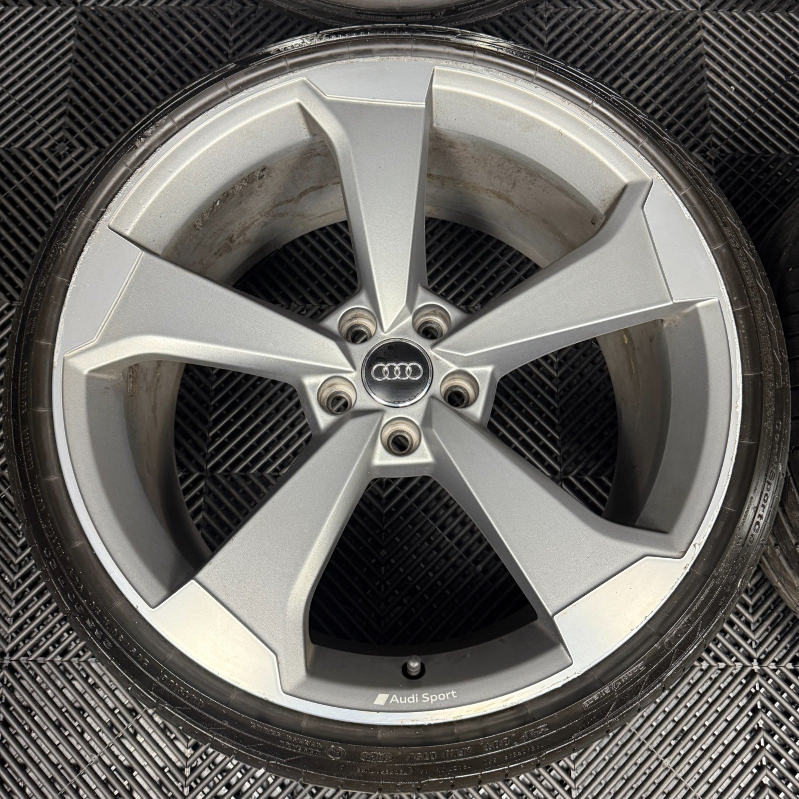 20" GENUINE AUDI A5 S LINE S5 ROTOR GREY DC ALLOY WHEELS TYRES 8W0601025CF