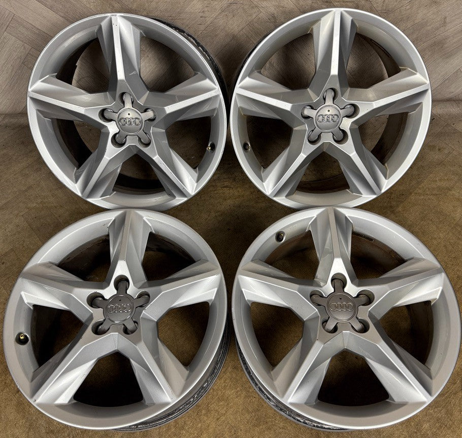 18'' GENUINE AUDI A4 A6 A3 Q5 Q3 5 SPOKE WHEELS ALLOYS 8R0601025CG