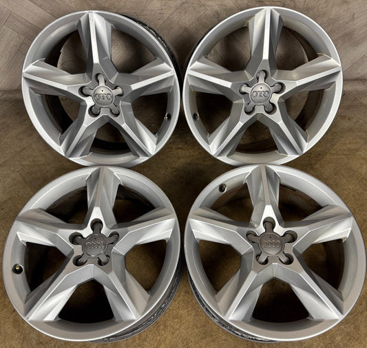 18'' GENUINE AUDI A4 A6 A3 Q5 Q3 5 SPOKE WHEELS ALLOYS 8R0601025CG