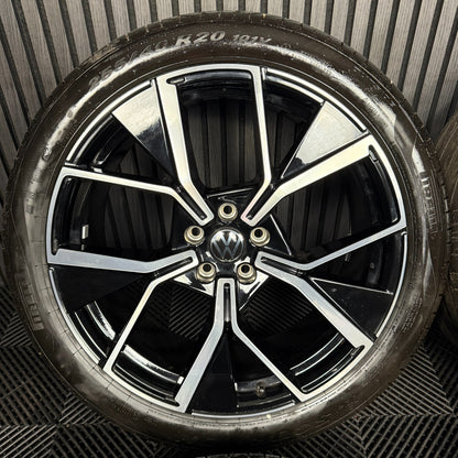 20" GENUINE VW TIGUAN R LINE LEEDS BLACK DC ALLOY WHEELS TYRES ALLOYS 571601025F