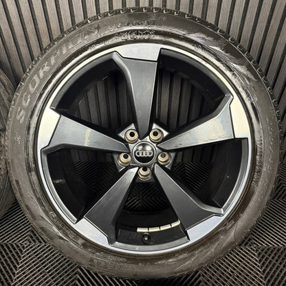 20'' GENUINE AUDI Q5 S LINE ROTOR BLACK EDITION ALLOY WHEELS TYRES 80A601025AQ
