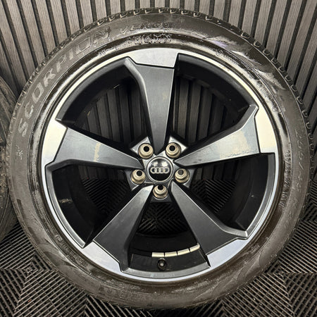 20'' GENUINE AUDI Q5 S LINE ROTOR BLACK EDITION ALLOY WHEELS TYRES 80A601025AQ