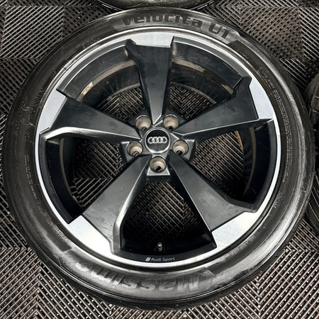 20'' Audi Q5 S Line Rotor Black Edition Alloy Wheels Tyres 80A601025AQ Genuine