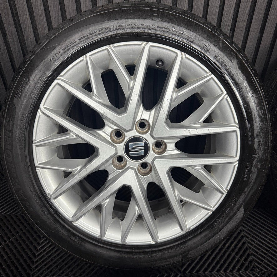 16'' GENUINE SEAT IBIZA 6F NEW MODEL ALLOY WHEELS TYRES 6F0601025M 5X100