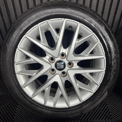 16'' GENUINE SEAT IBIZA 6F NEW MODEL ALLOY WHEELS TYRES 6F0601025M 5X100