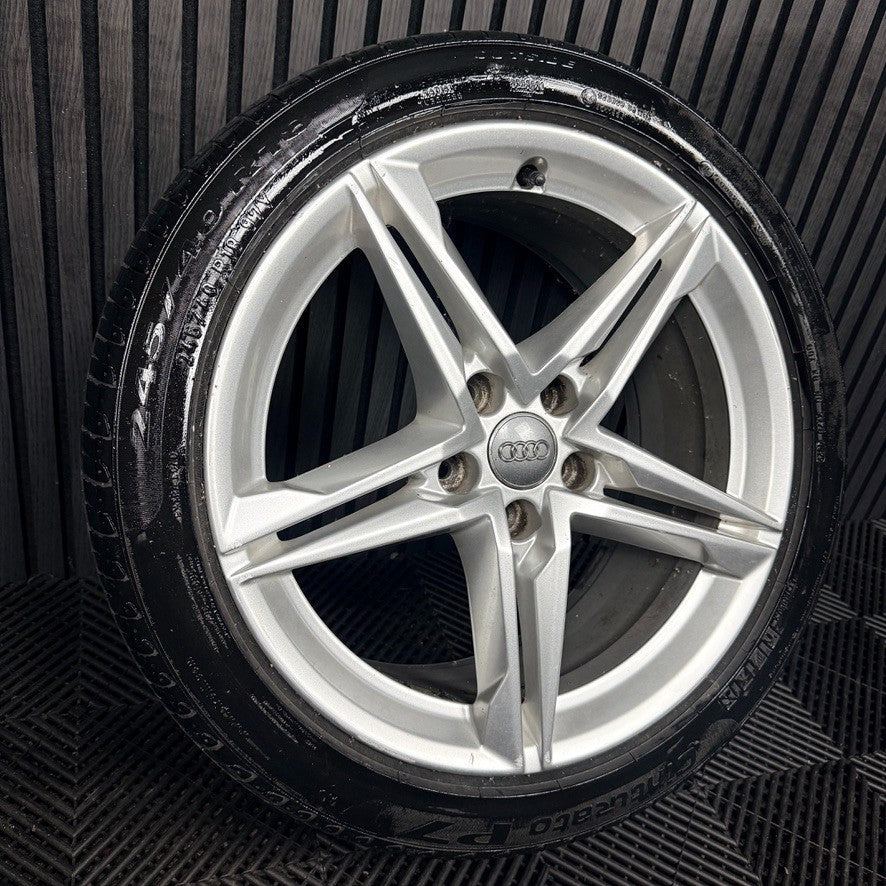 1X 18'' Audi A4 B9 B8 S Line Silver Star Alloy Wheel Tyre 8W0601025EC Genuine