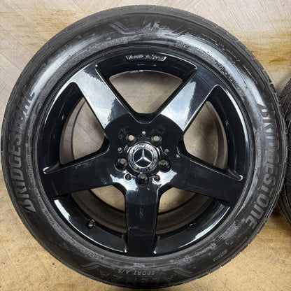 19'' GENUINE MERCEDES AMG 5 SPOKE ML GLE BLACK ALLOY WHEELS ALLOYS TYRES
