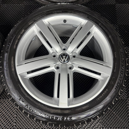 20'' GENUINE VW TOUAREG METROPOLITAN SILVER ALLOY WHEELS ALLOYS TYRES 7P6601025G