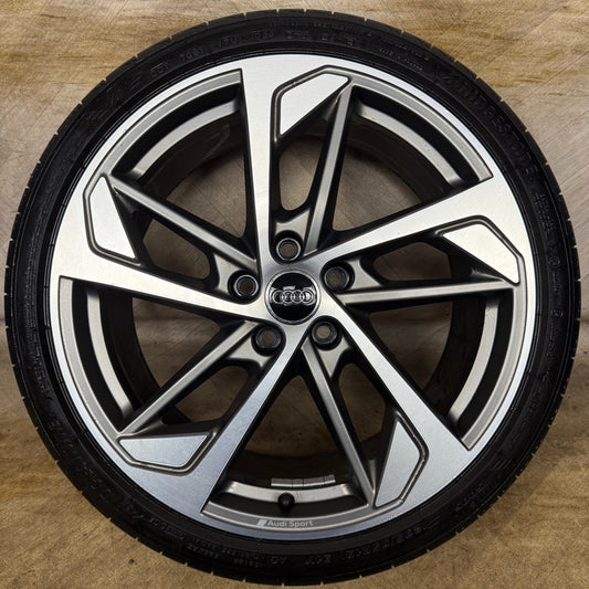 1X 19'' GENUINE AUDI S3 A3 GREY DC TRAPEZOID ALLOY WHEEL TYRE 8Y0601025R
