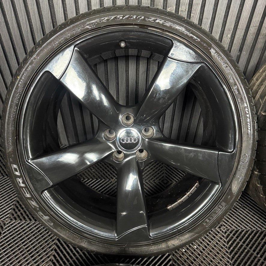 21" GENUINE AUDI A7 S LINE S7 ROTOR BLACK EDITION ALLOY WHEELS TYRES 4H0601025BA