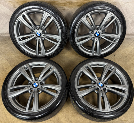 19" GENUINE BMW 3 SERIES 442 GREY M SPORT F30 F31 F32 E90 E92 ALLOY WHEELS TYRES