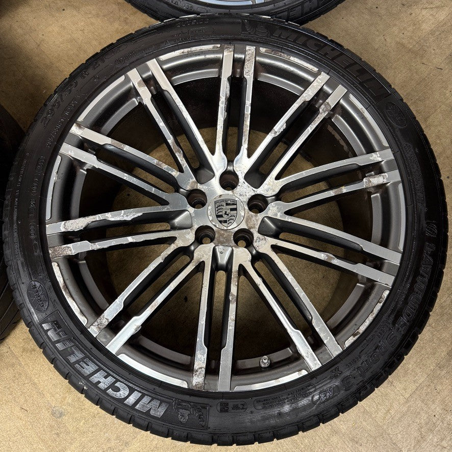 21'' GENUINE PORSCHE MACAN TURBO SPYDER ALLOY WHEELS TYRES 95B601025AT BA