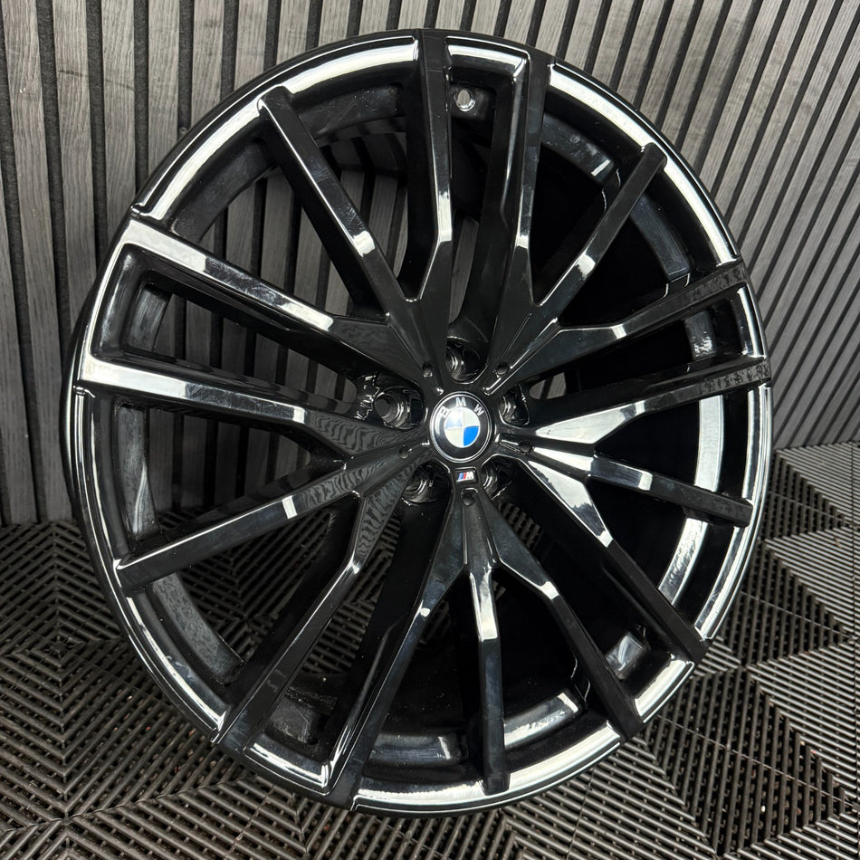 1X 22'' GENUINE BMW X5 X6 742 M SPORT G05 G06 BLACK ALLOY WHEEL 9882611 REAR