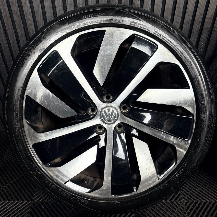 19'' VW Arteon Montevideo Black DC R Line Wheels Tyres Alloys 3G8601025P Genuine