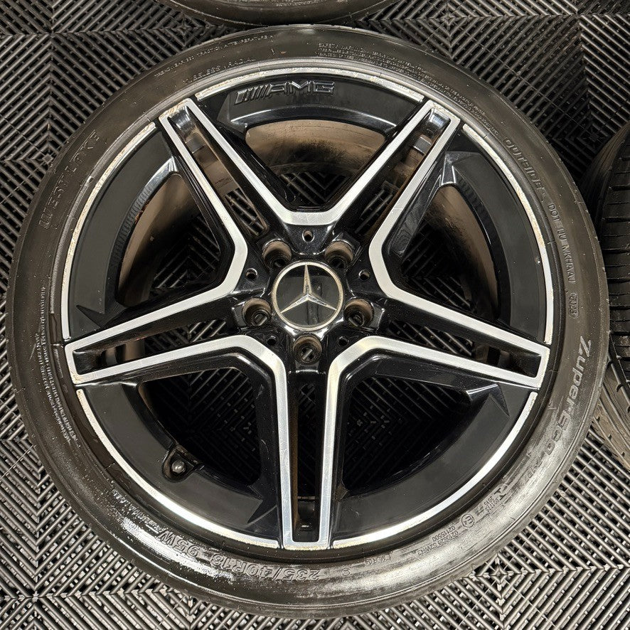 18" GENUINE MERCEDES AMG A CLASS CLA A35 CLA35 BLACK DC WHEELS TYRES ALLOYS W177