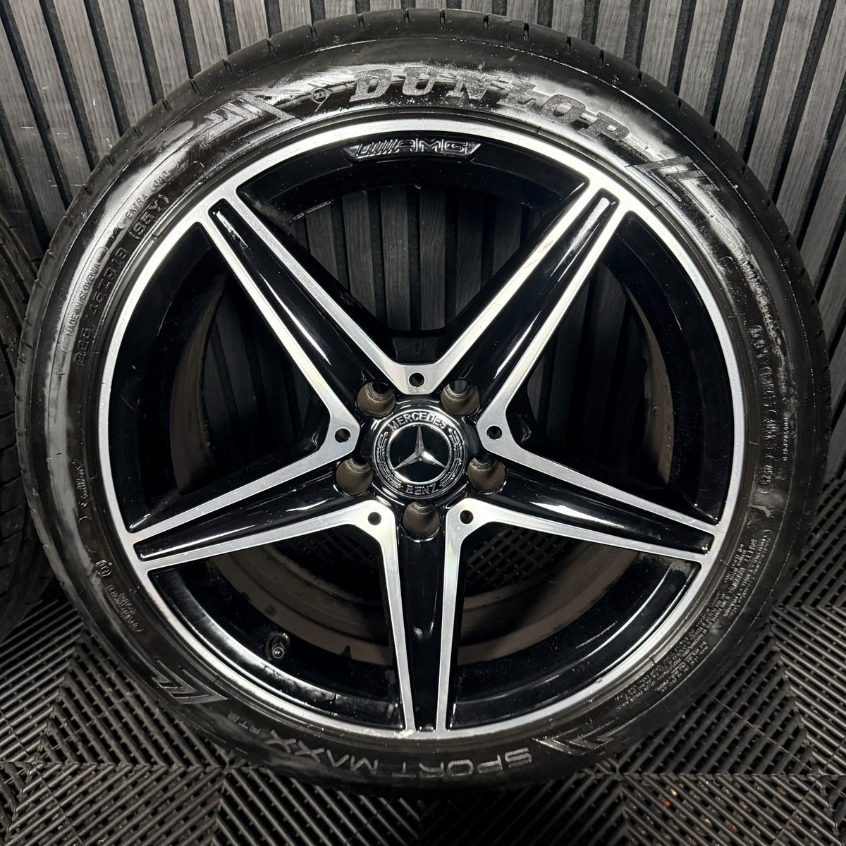 18'' Mercedes AMG C Class C43 W205 Black DC 5 Spoke Wheels Tyres Alloys Genuine