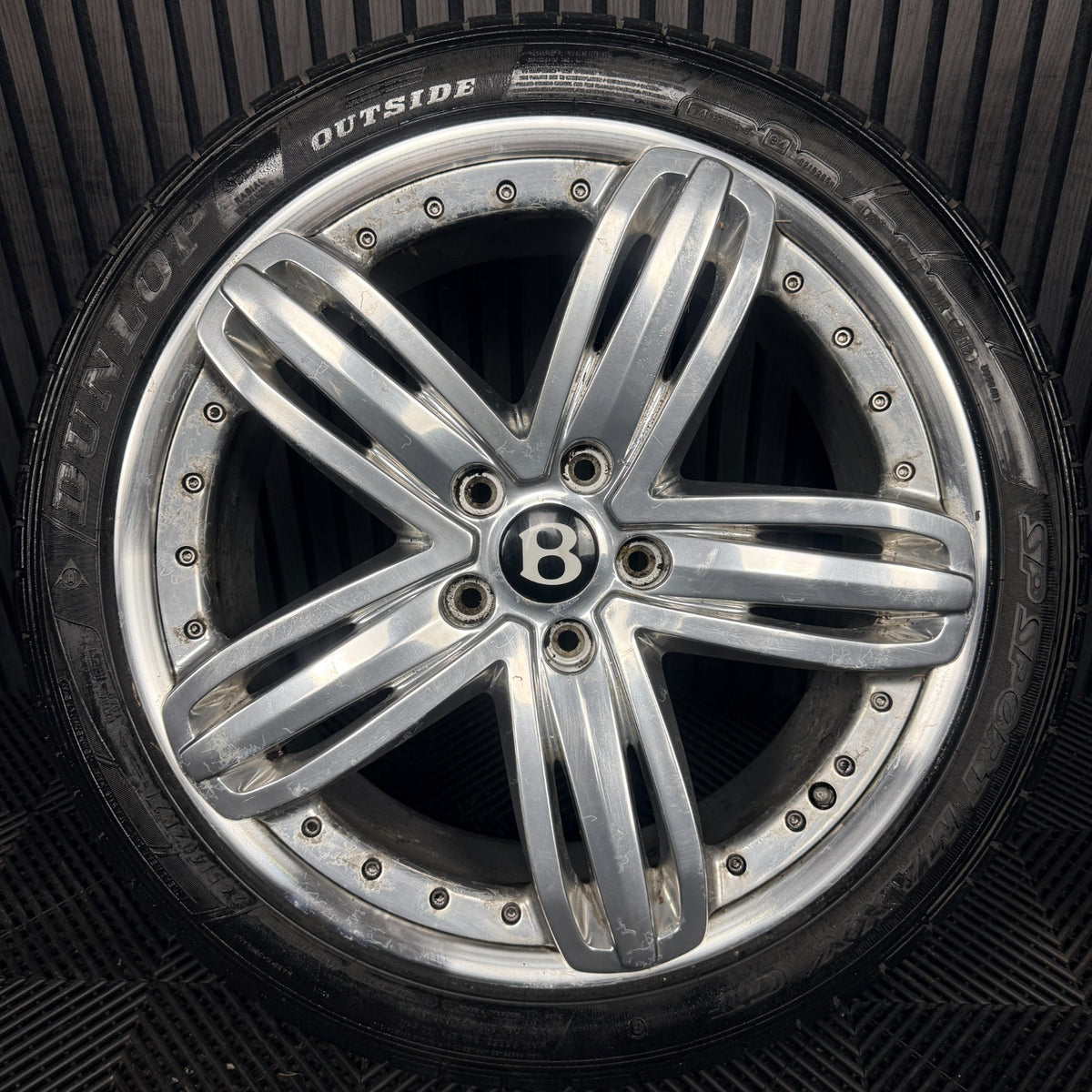 1X 21'' Bentley Mulsanne Alloy Wheel Chrome Tyre 3Y0601025P 2 Piece Genuine