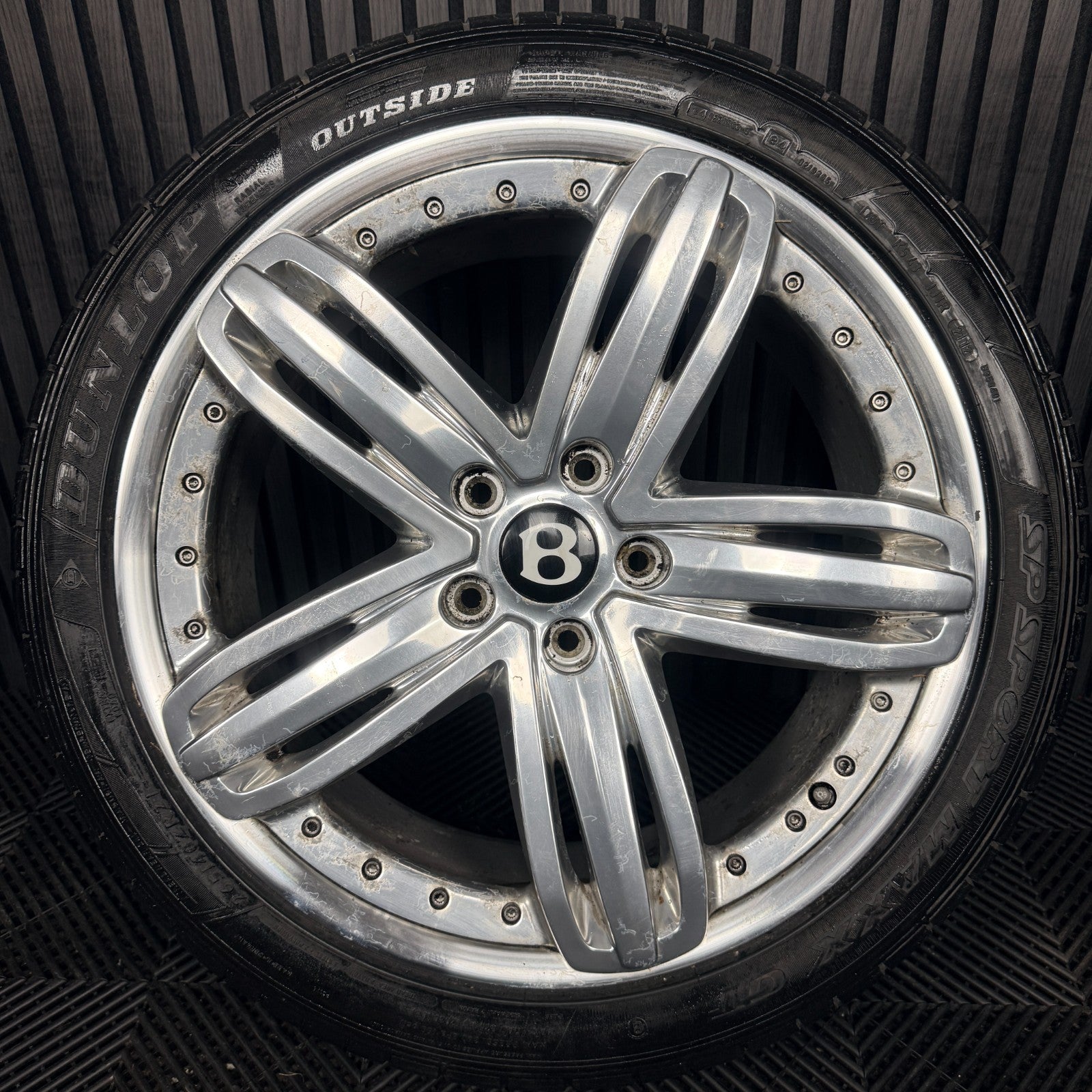 1X 21'' Bentley Mulsanne Alloy Wheel Chrome Tyre 3Y0601025P 2 Piece Genuine