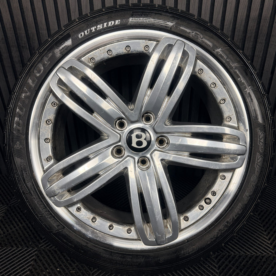 1X 21'' Bentley Mulsanne Alloy Wheel Chrome Tyre 3Y0601025P 2 Piece Genuine