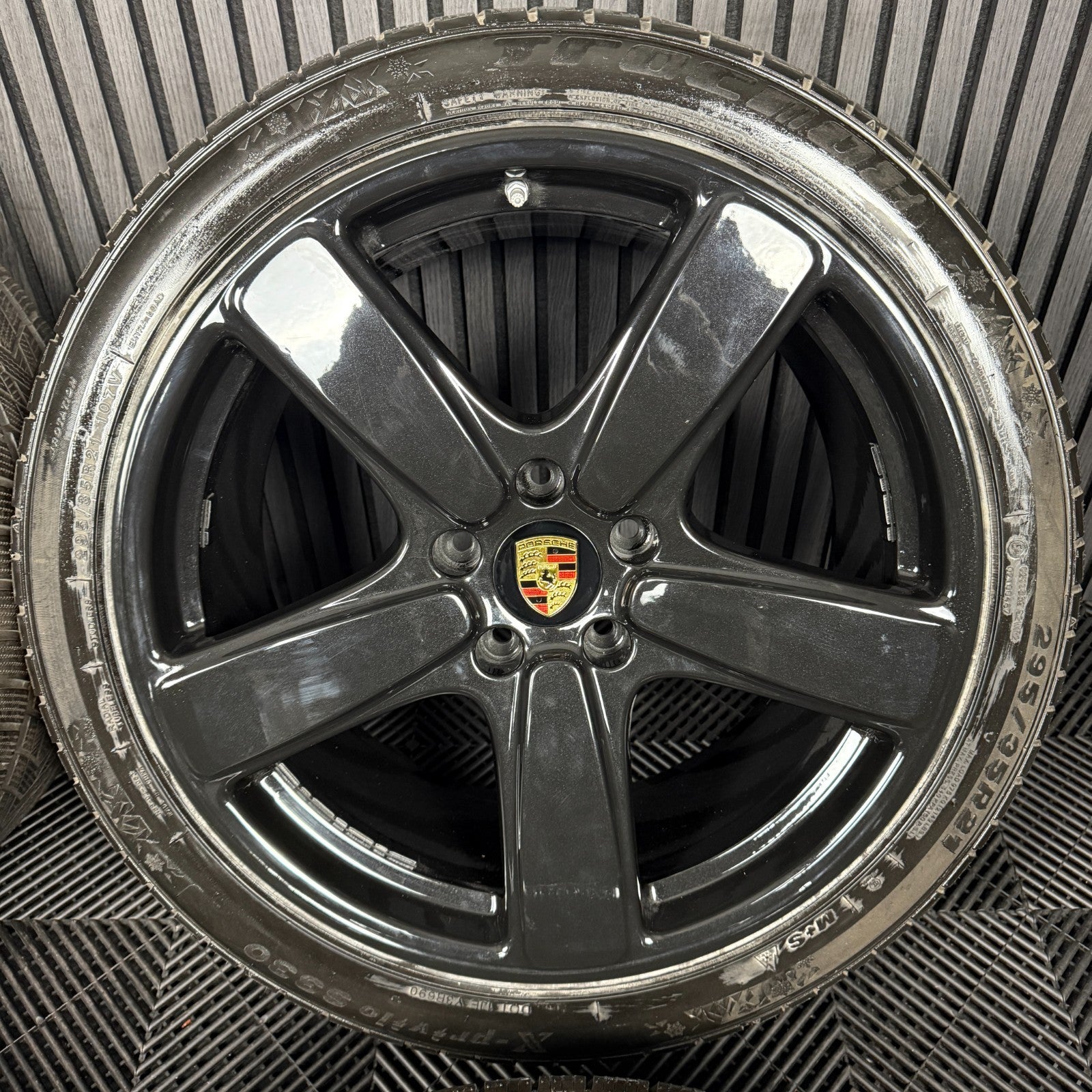 21'' GENUINE PORSCHE CAYENNE 92A BLACK ALLOY WHEELS ALLOYS TYRES 7P5601025BD