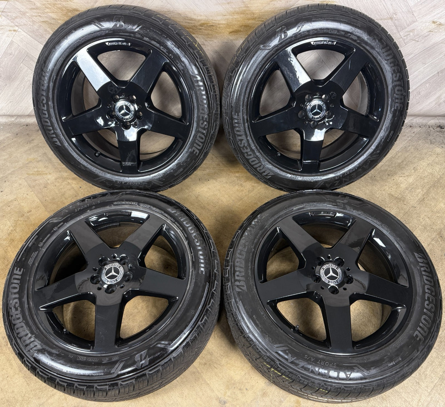 19'' GENUINE MERCEDES AMG 5 SPOKE ML GLE BLACK ALLOY WHEELS ALLOYS TYRES