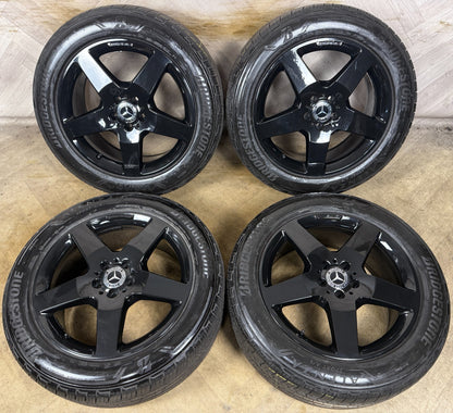 19'' GENUINE MERCEDES AMG 5 SPOKE ML GLE BLACK ALLOY WHEELS ALLOYS TYRES