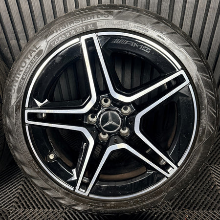 18'' Mercedes Amg A Class Cla B Black DC Alloy Wheels Tyres Alloys W177 Genuine