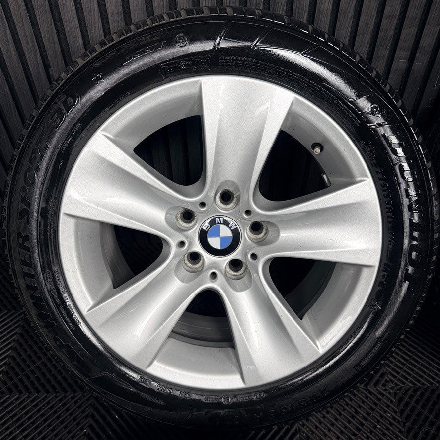17" Bmw 5 Series 327 Silver 5 Spoke F10 F11 Alloy Wheel Tyres 6790172 Genuine
