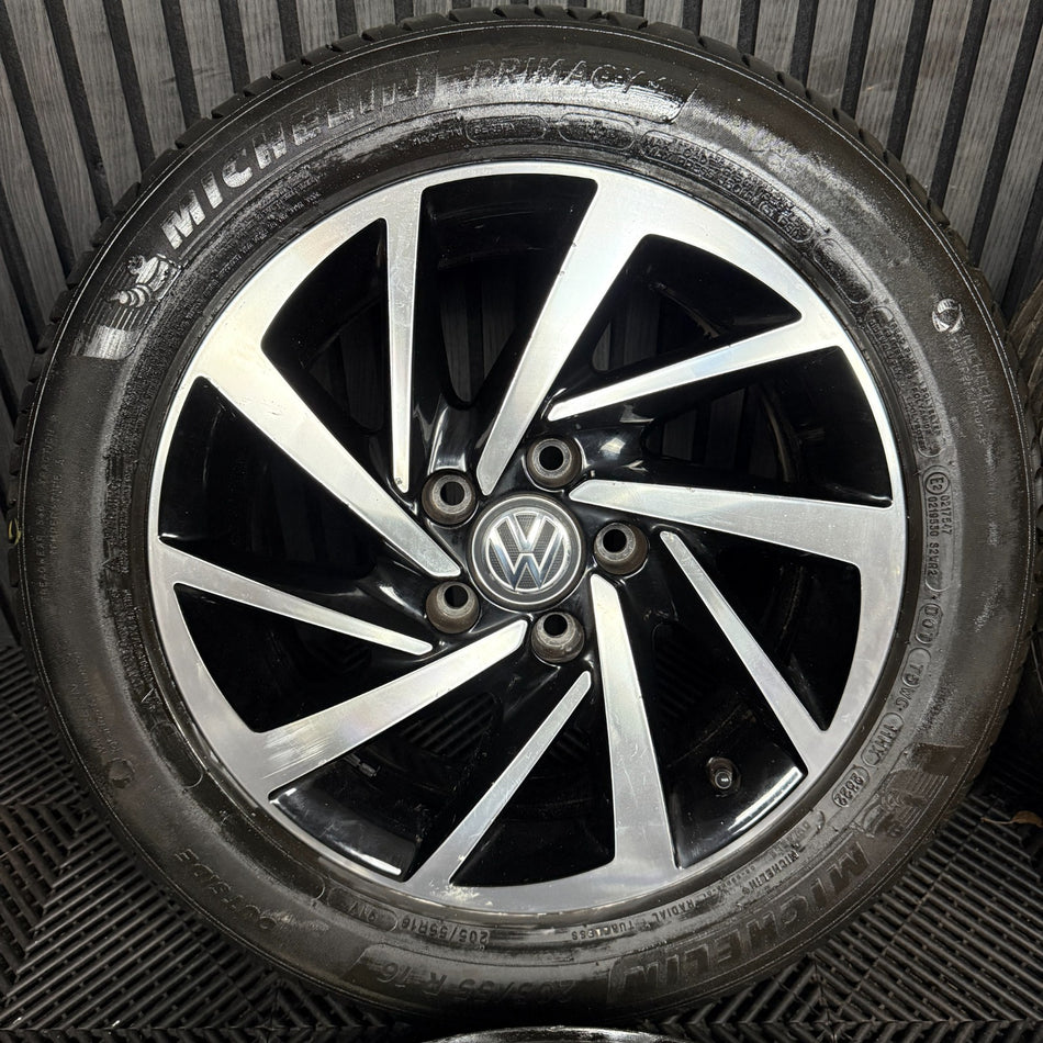 16'' GENUINE VW GOLF MK7 WOODSTOCK MK8 MK6 ALLOY WHEELS TYRES ALLOYS 5G0601025DM