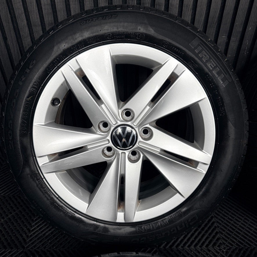 16’’ VW Golf Mk8 Norfolk Mk7 Mk6 Alloy Wheels Tyres 5H0601025 Genuine