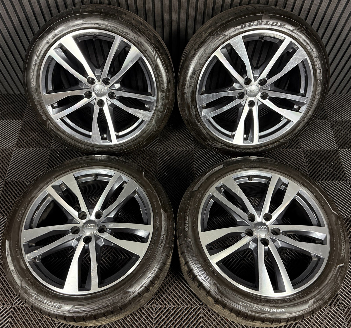 19'' GENUINE AUDI A6 C8 S LINE 5 DOUBLE SPOKE ALLOY WHEELS TYRES 4K0601025H