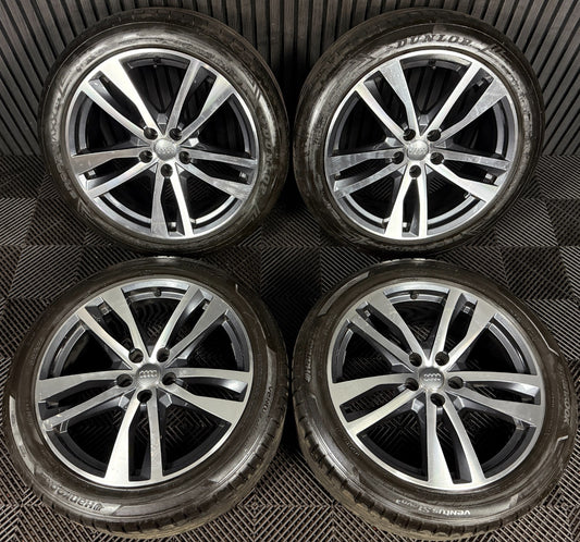 19'' GENUINE AUDI A6 C8 S LINE 5 DOUBLE SPOKE ALLOY WHEELS TYRES 4K0601025H