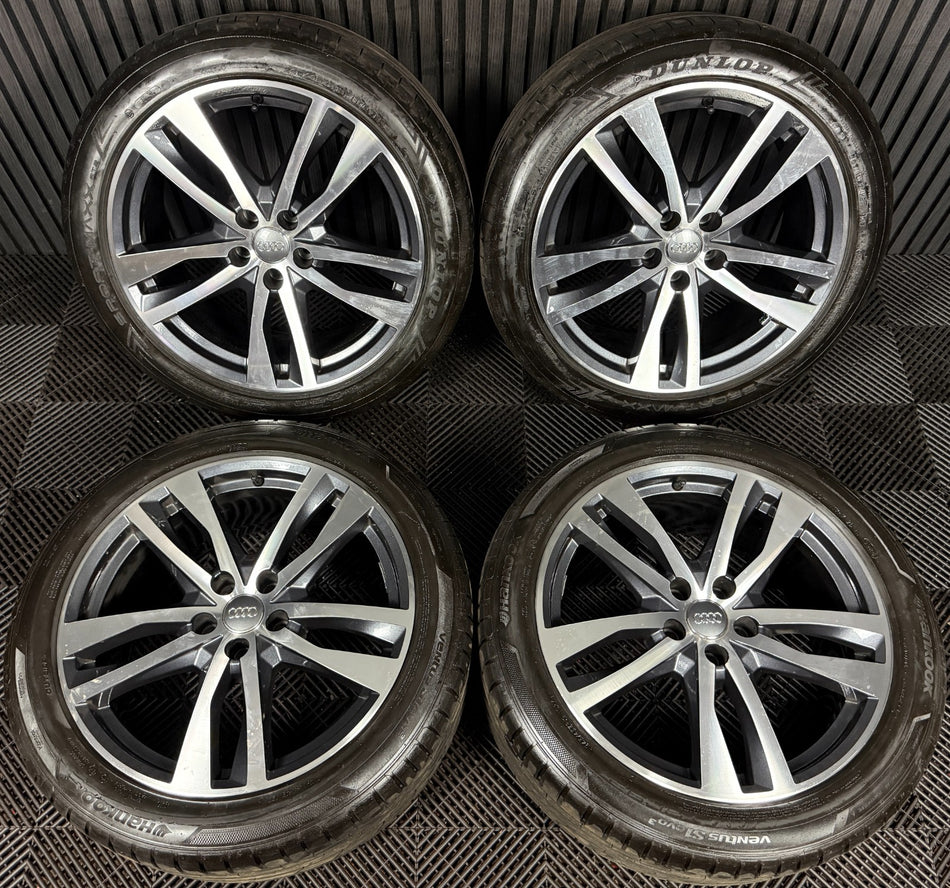 19'' GENUINE AUDI A6 C8 S LINE 5 DOUBLE SPOKE ALLOY WHEELS TYRES 4K0601025H