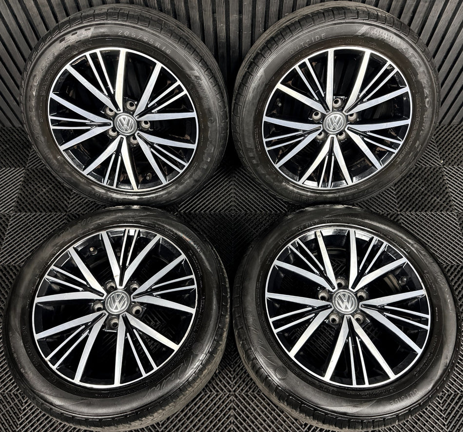 16'' VW Golf Mk7 Linas Mk8 Mk6 Alloy Wheels Tyres Alloys 5G0601025CD Genuine