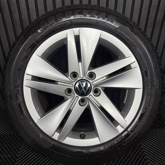 1X 16'' GENUINE VW GOLF MK8 NORFOLK ALLOY WHEEL TYRE GT SINGLE 5H0601025